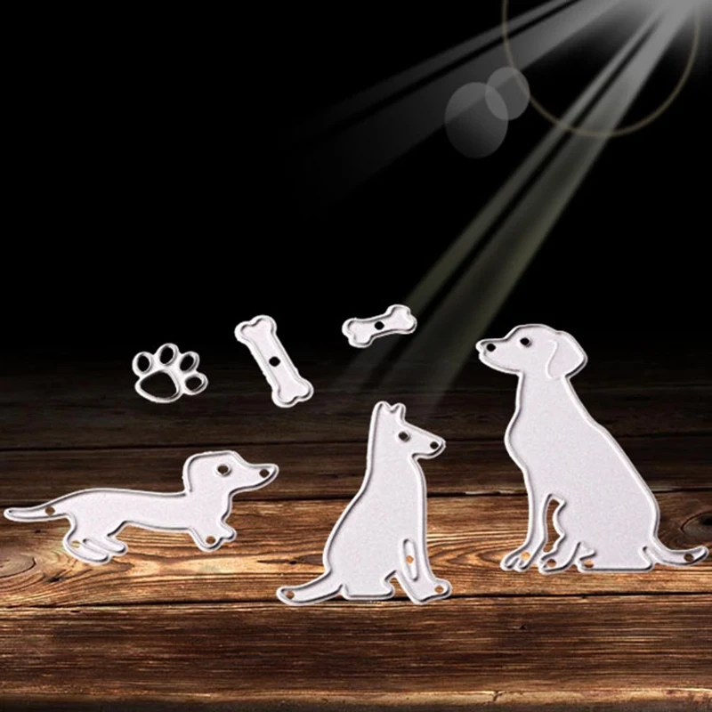 6 шт./компл. Lovey Dogs трафареты для резки металла Сделай Сам собака следы кости