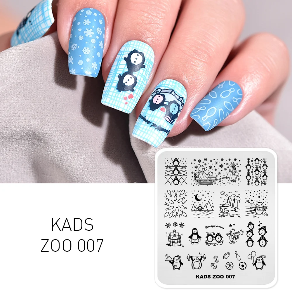 KADS Форма для ногтей ZOO 007 дизайн ногтей шаблон для печати ногтей штамп шаблоны красота дизайн Профессиональный маникюр печать инструмент для накладывания лака для ногтей