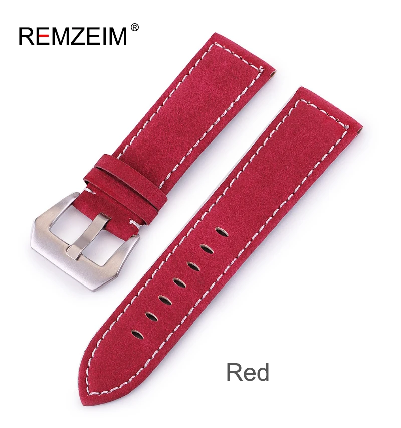 REMZEIM 18 мм 20 мм 22 мм 24 мм Матовый кожаный ремешок для часов для мужчин и женщин из нержавеющей стали ремешок с пряжкой relogio pulseira браслет montre