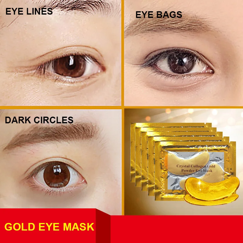 Уход за лицом для глаз 5 мешков Золотая кристальная коллагеновая маска патчи