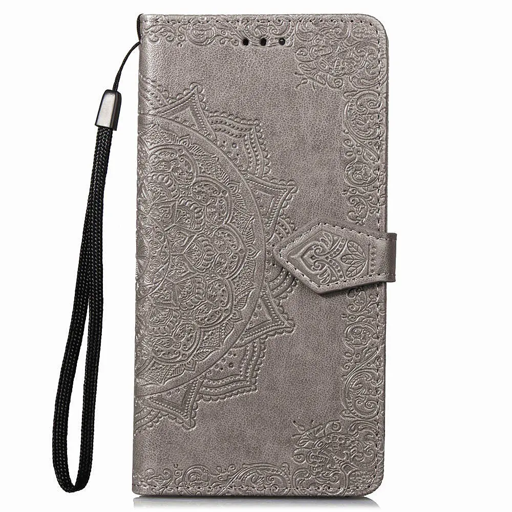 Серый Для Xiao mi Red mi Note 7 6 Pro 7A 6A кожаный флип-чехол Мандала защитный чехол для Red mi 5 Plus 5A 9 SE K20 9T чехол - Цвет: Серый