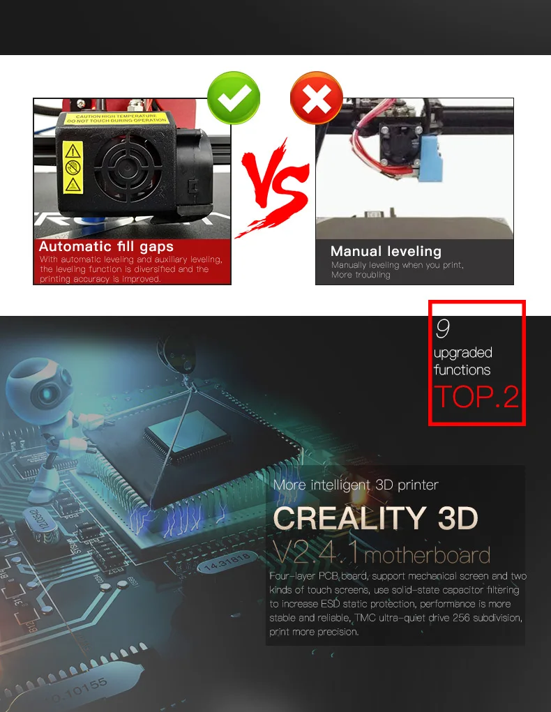 Creality 3D Автоматическое выравнивание C10 CR-10S профессиональный принтер 4,3 дюймов сенсорный ЖК-дисплей функция обнаружения нити MeanWell power