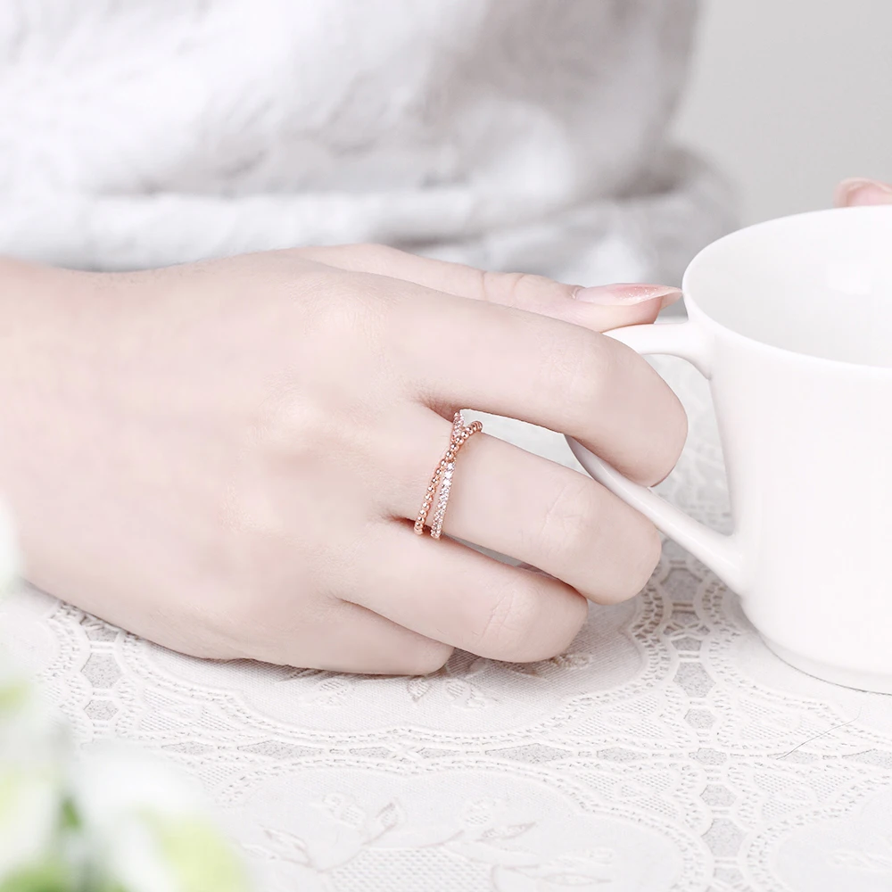 Женское кольцо с австрийским кристаллом розовое золото | Украшения и аксессуары