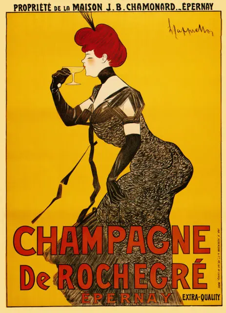 Винтажный постер на холсте с изображением спиртовых напитков вина шампанского |