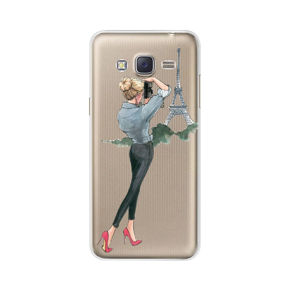 Мягкий ТПУ чехол с милым котом для samsung Galaxy J2 Prime G532F, силиконовый чехол для телефона, бампер для samsung Galaxy J2 Grand Prime - Цвет: Темный хаки