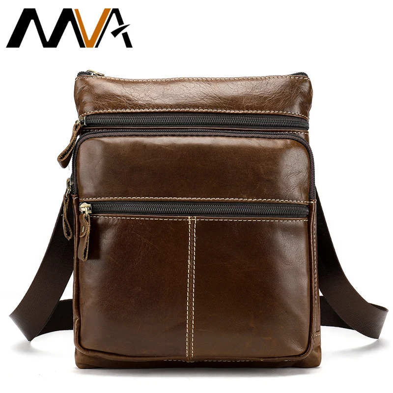 MVA Натуральная Кожа Сумка Мода Почтальона Сумочки Мужская Кожаная Небольшой