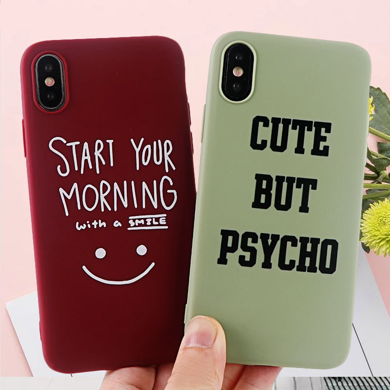 Модные чехлы для телефонов с надписью Улыбка IPhone X XS MAX XR 8 7 6 s Plus мягкие