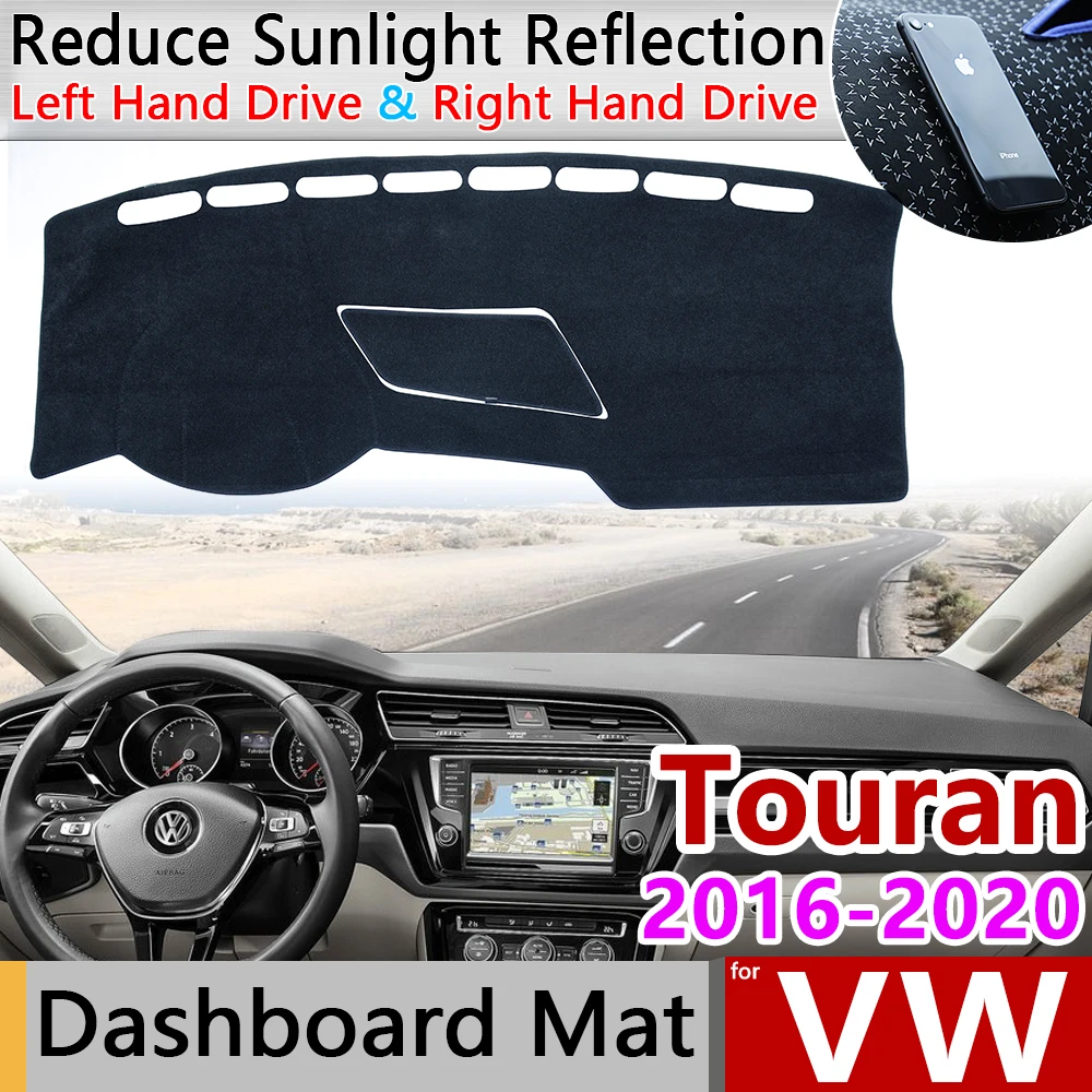Для Volkswagen VW Touran MK2 2016 2017 2018 2019 2020 Противоскользящий коврик на приборную панель
