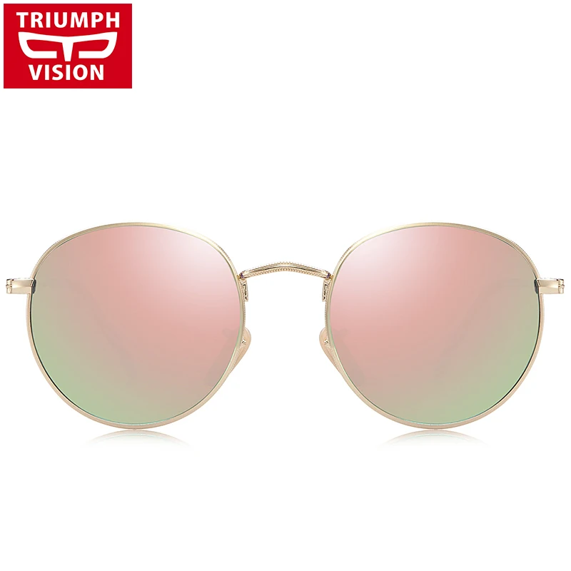Солнцезащитные очки TRIUMPH VISION женские Поляризованные круглые Ретро стиль|rimless
