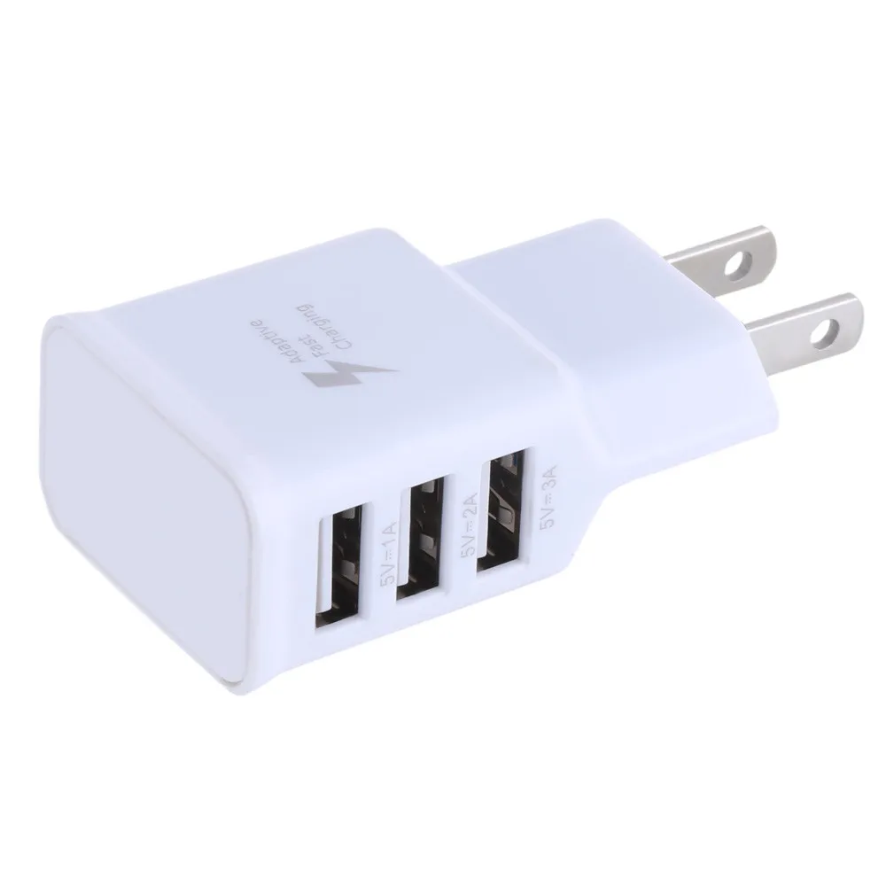 Дорожное 5В 2A 3 портовое USB US настенное зарядное устройство для Samsung|Зарядные