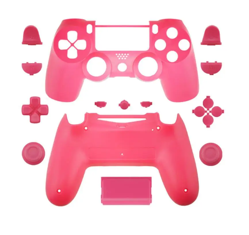 Розовый Контроллер данных лягушка оболочка для DualShock 4 Jds 040 кнопки мод комплект для playstation 4 PS4 Pro тонкий корпус чехол Аксессуары - Цвет: Розовый