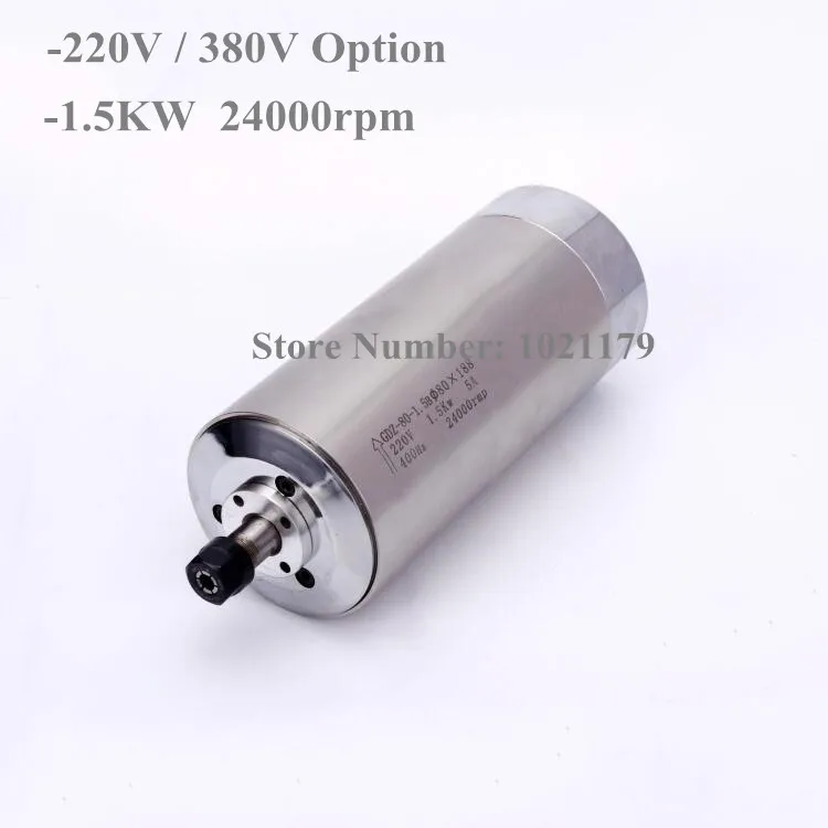

1.5KW CNC router spindle 220V / 380V water cooled 24000RPM ER11 CNC spindle motor for carpentry engraving machine 3pcs bearings
