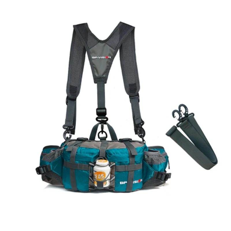 Shoulder Lake green Наружная велосипедная поясная сумка складная беговая сумка с 2 держателями для бутылки воды для пеших прогулок кемпинга альпинизма - Цвет: Shoulder Lake green
