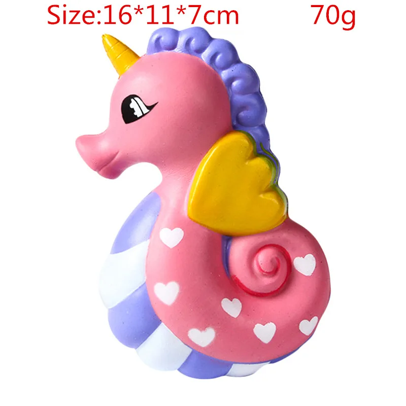 16cm hippocampus Галактика милые кавайные зубы мультфильм олень мягкие игрушки медленно поднимающийся крем Ароматические сжимаемые игрушки новинка антистресс спелгоды подарок - Цвет: 16cm hippocampus