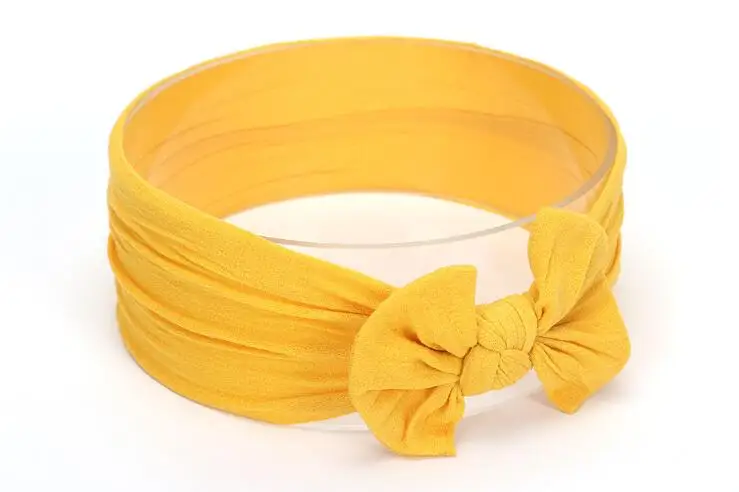 Yellow Новинка года, модная повязка на голову с большим бантом, 18 цветов, Детские ободки с бантами Детская повязка для волос, тюрбан для мальчиков и девочек, повязка на голову, аксессуары для волос - Цвет: Yellow