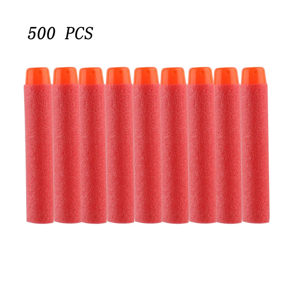 Red 500pcs 500 шт для Nerf пули для Nerf игрушечный пистолет Мягкие Черные пули для Nerf аксессуары дротики с полым отверстием голова пена пуля - Цвет: Red 500pcs