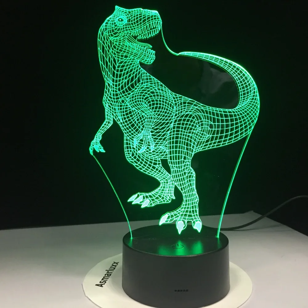 Тираннозавр Рекс с динозаврами 3D светодиодный светильник Ночной s 7 цветов для