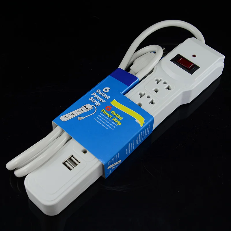 Фото Smart 3 USB-разъема, вилка стандарта США, переключатель перегрузки, защита от перенапряжения, 5 розетки, 3 USB-зарядное устройство P002 №2