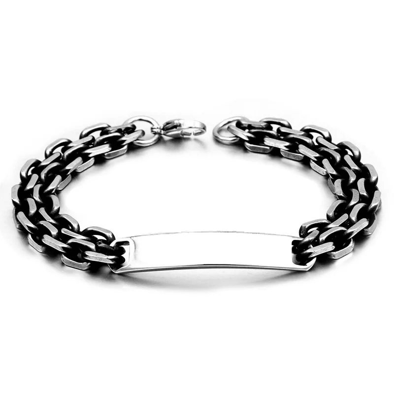 

CHIMDOU Mens Stainless Steel Bracelets Punk Antique Chain ID Bracelets Vintage jewelry, gift