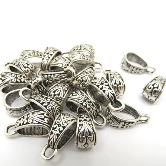 

Best Quality 30 Pcs Silver Tone Bail Beads Fit Charm Bracelet Findings Jewelry Making 15x9mm(W01856 X 1)