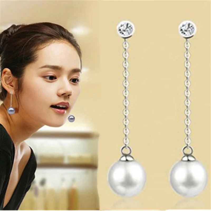 2018 Новые горячие модные серьги-гвоздики женские Bijoux имитация жемчуга покрытые