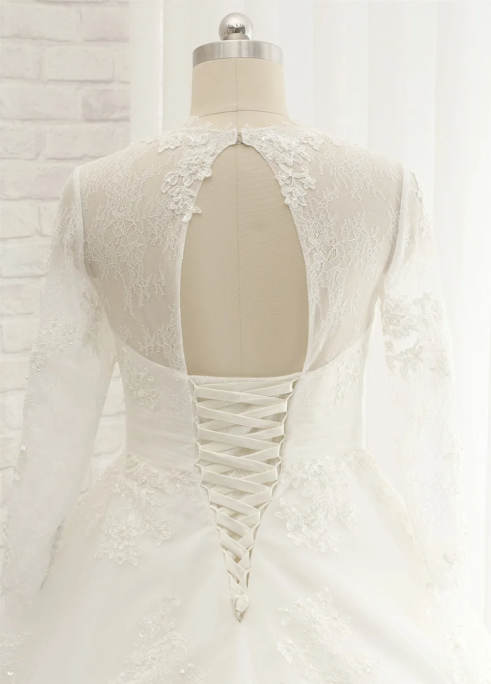Vestido de noiva свадебное платье с длинными рукавами 2017 прозрачной тюлевой спиной