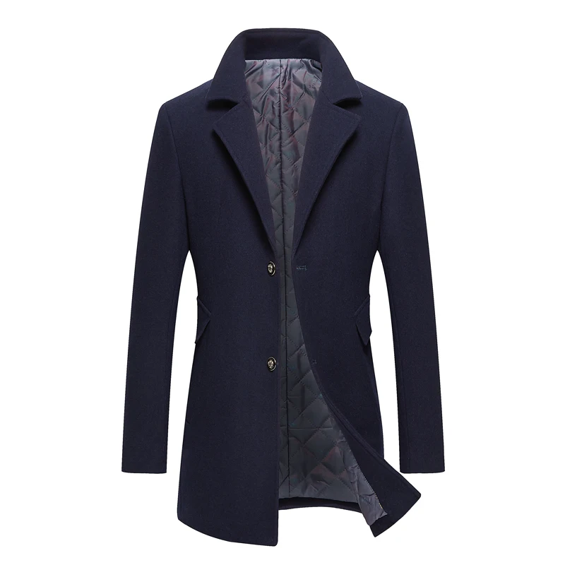 NEW mens long Woolen coats Slim fit 2018 autumn winter homme men's Business Casual solid jackets Good Quality Plus Size M-3XL | Мужская