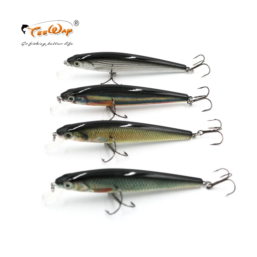 Teeway 1 шт./лот 11 см 12 г Рыболовная Приманка Minnow жесткая приманка с 2 рыболовными