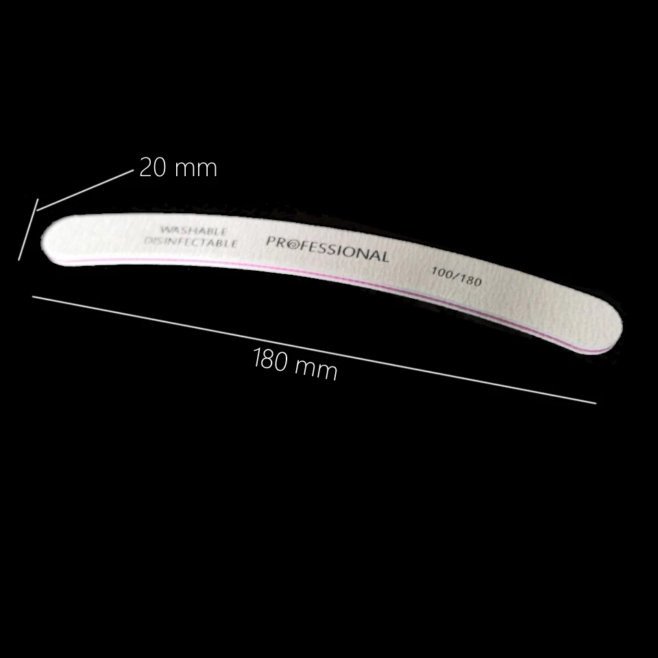 5 шт./лот Профессиональный Пилочки для ногтей 100/180 двухсторонняя Curve nail Sanding Buffer Блок Маникюр гель Poolish инструмент оптом