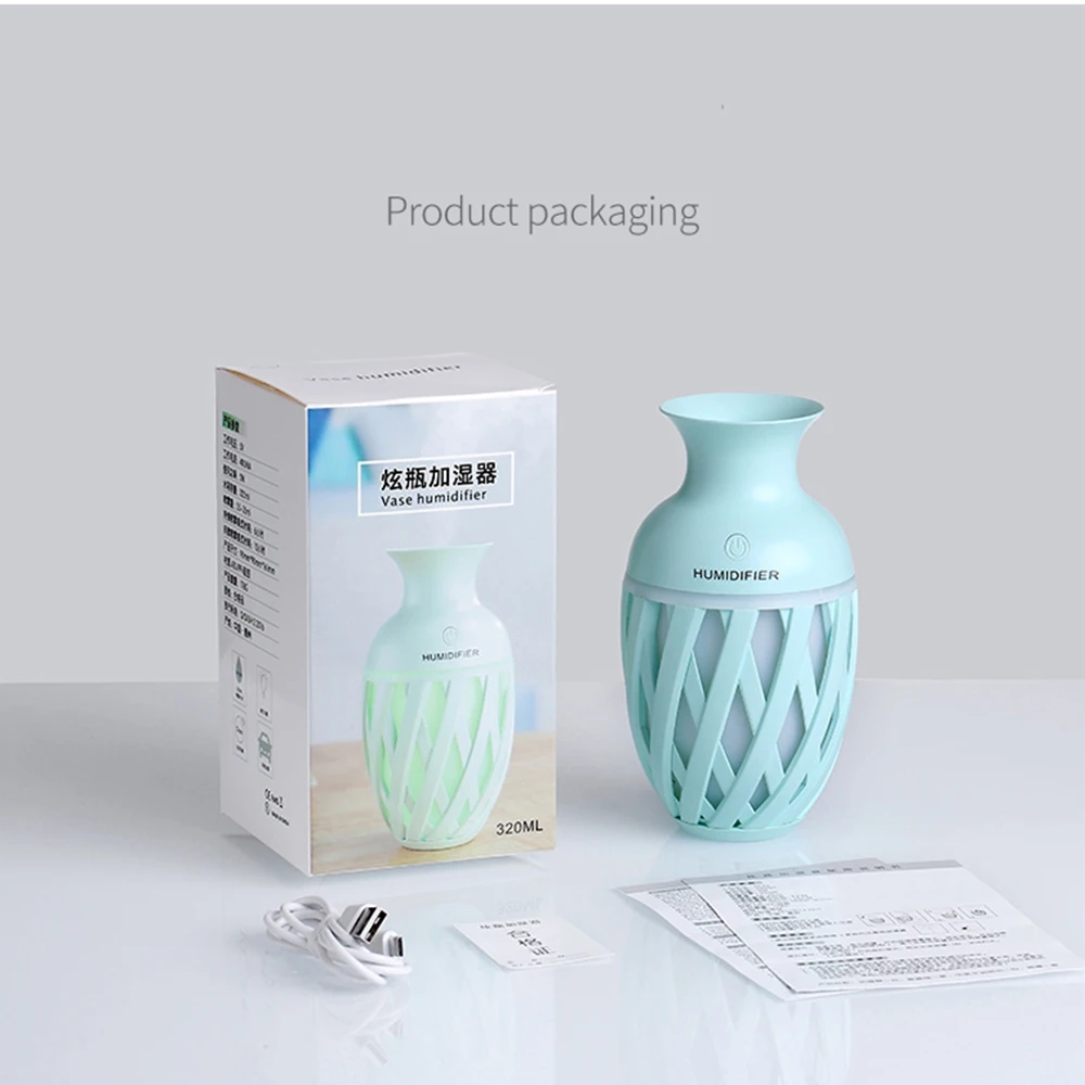 KAIPUTE 320 мл USB симпатичная ваза увлажнитель воздуха для домашнего автомобиля