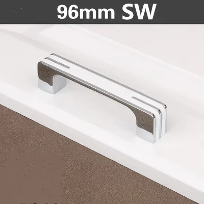 96MM SW 320 мм современная мода белый удлиненный кухонный шкаф дверная ручка серебристый черный ящик cuoboard ручка тяга 128 160 мм - Цвет: 96MM SW