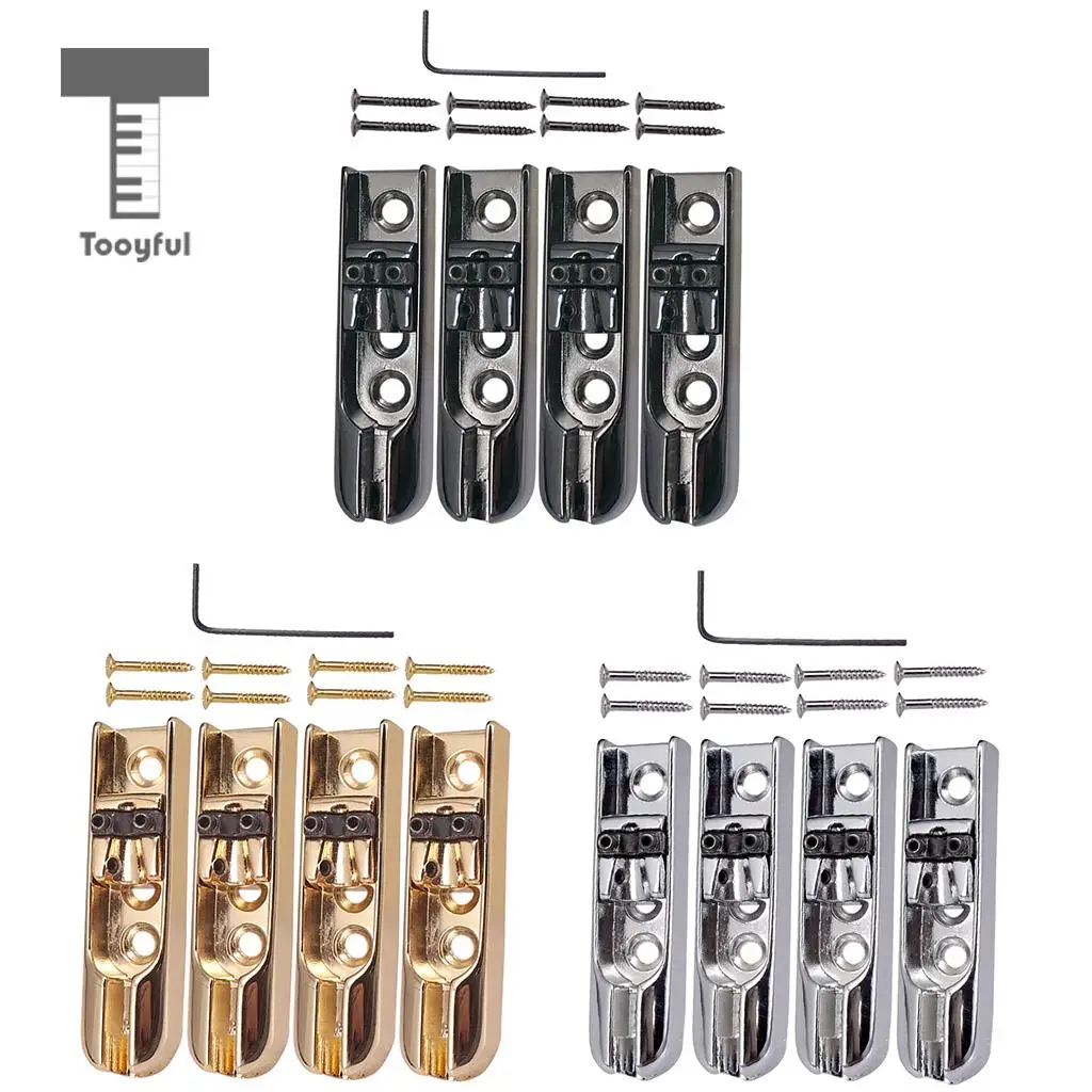 

Tooyful A Set of 4PCS Single Individual Bridge w/ Screws for 4 String Bass Guitar