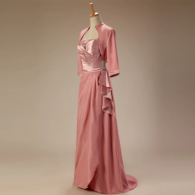 Большие размеры платья для матери невесты с курткой 2018 ТРАПЕЦИЕВИДНОЕ платье