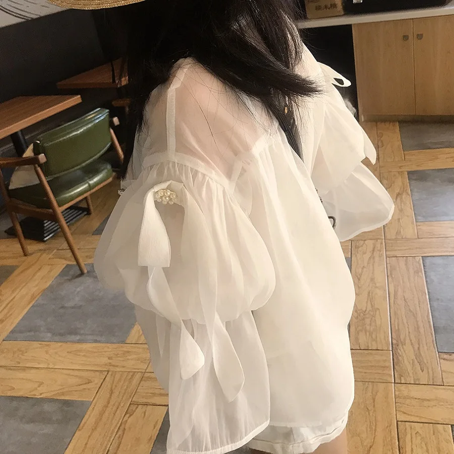 CHICATWILL Summer Designer French style office lady white ruffles Blouses women elegant Flare Sleeves OL Tops |