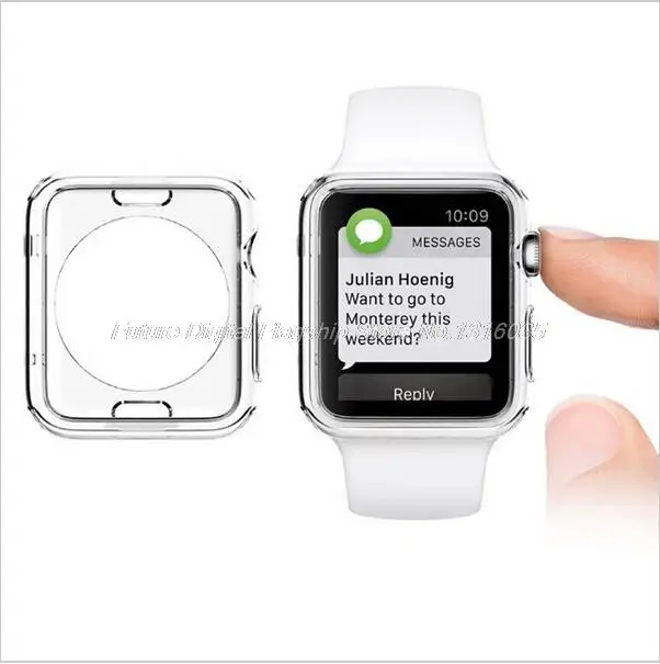 Ультратонкий Мягкий ТПУ прозрачный защитный чехол для Apple Watch Series 1 2 3 4 iwatch 38 42 40 44