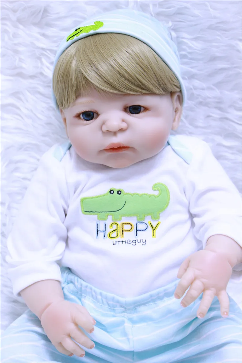 DollMai 22&quot full body silicone reborn dolls newborn baby fashion gift blond hair girl boy bebe alive bonecas | Игрушки и хобби