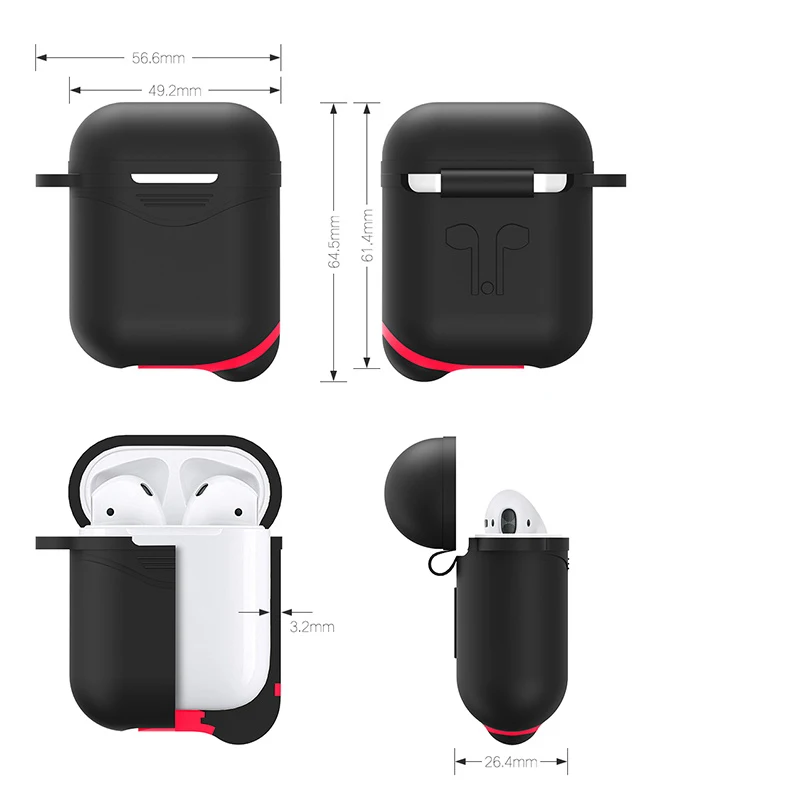 Для Apple airpods чехол мягкий силиконовый защитный для наушников AirPods сумка Air стручки