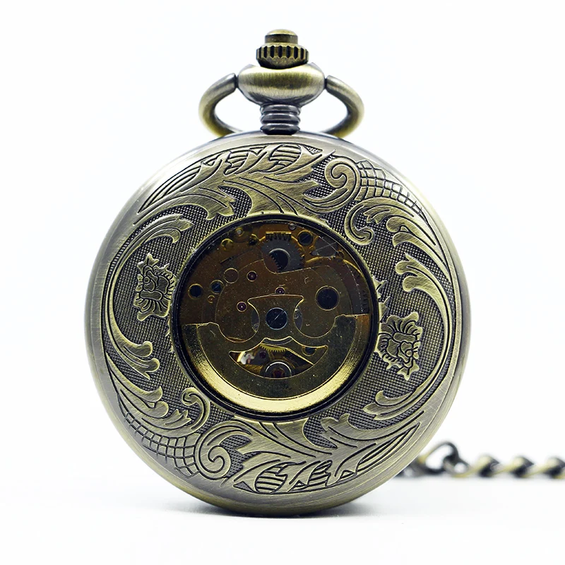 Antique Chinese Zodiac Hollow Relief Mechanical Pocket Watch Manual Winding Steampunk Fob Chain Clock Festival Men's Best Gift