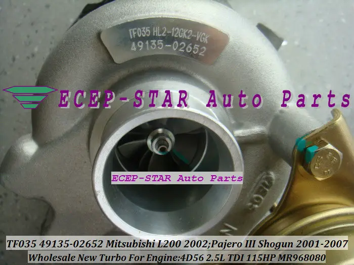 TF035 VGT 49135 02652 MR968080 турбо для Mitsubishi L200 02 Challanger Pajero III W200 Shogun 2001 07 4D56 2.5L TDI|vgt|vgt turbow200 |