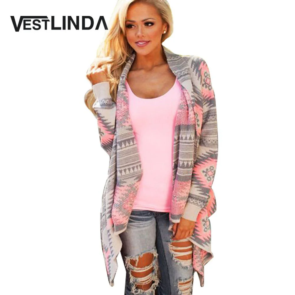 VESTLINDA розовый кимоно кардиганы блузы женские геометрический принт с длинным