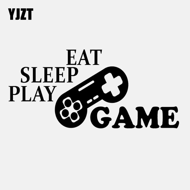 YJZT виниловая черная/Серебристая Наклейка на автомобиль 14 см * 6 7 Eat Sleep | Автомобили
