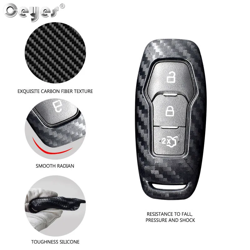 Чехол для ключей Ceyes защитный чехол из углеродного волокна Ford Focus Mondeo Mustang Fusion