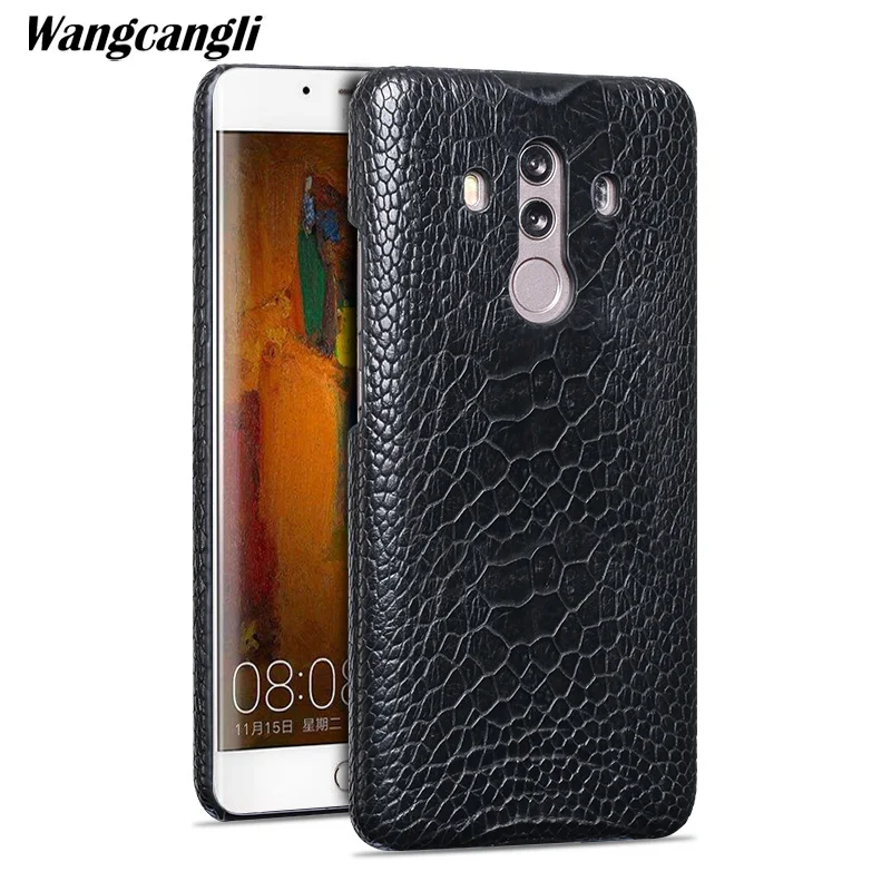Wangcangli редкий страусиный кожаный чехол для телефона HUawei Mate 10 Pro половинная