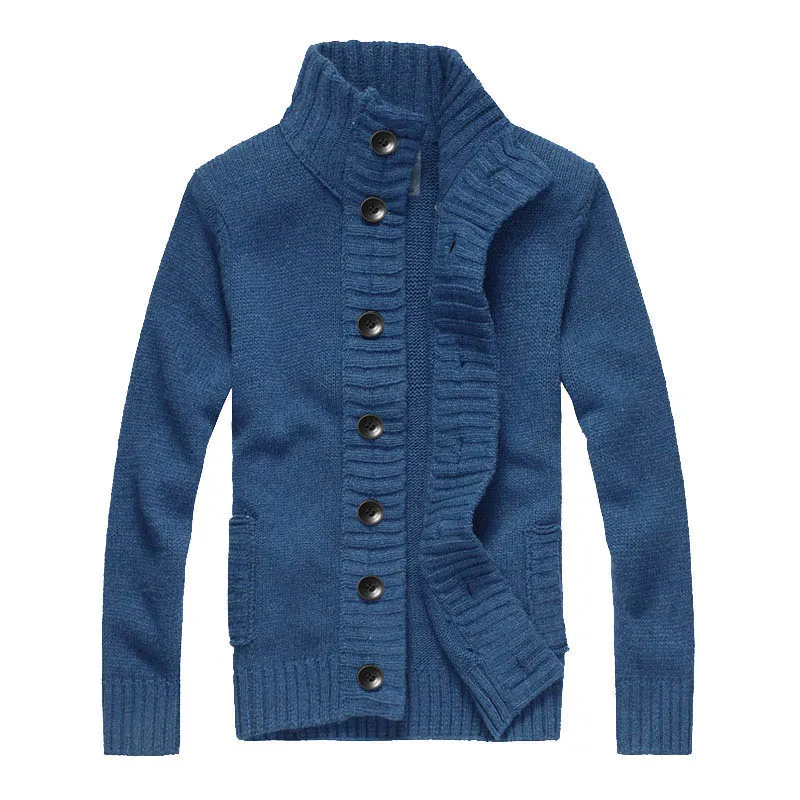 Высококачественные зимние мужские шерстяные свитера с длинным рукавом и высоким