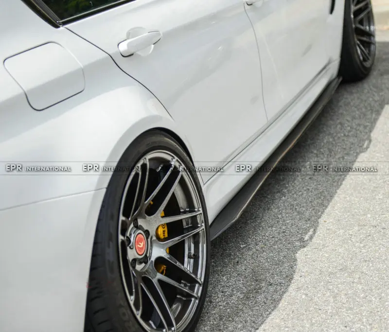 Автомобильный Стайлинг для BMW F82 F83 M4 Стиль карбоновое волокно сторона юбка
