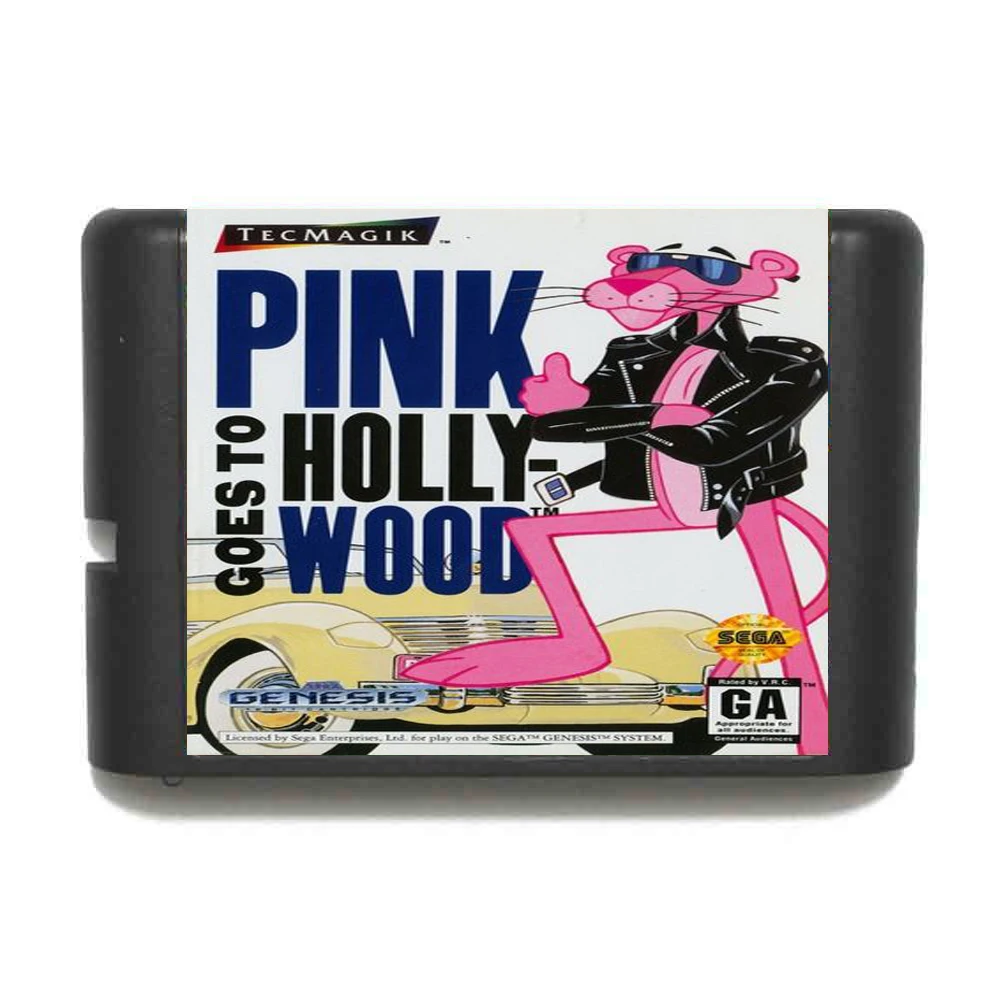 Розовый отправляется в Голливуд 16 бит MD карточная игра для Sega игры Mega Drive