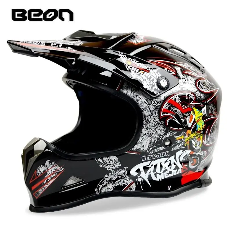 BEON moto кросс-шлем профессиональный для горного велосипеда, для спусков DH capacete ATV casco Полнолицевой кросс-шлем - Цвет: 7