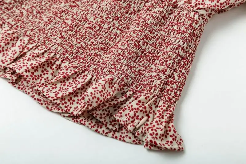 Женская блузка с принтом Лето 2019 Новое поступление французский стиль квадратный