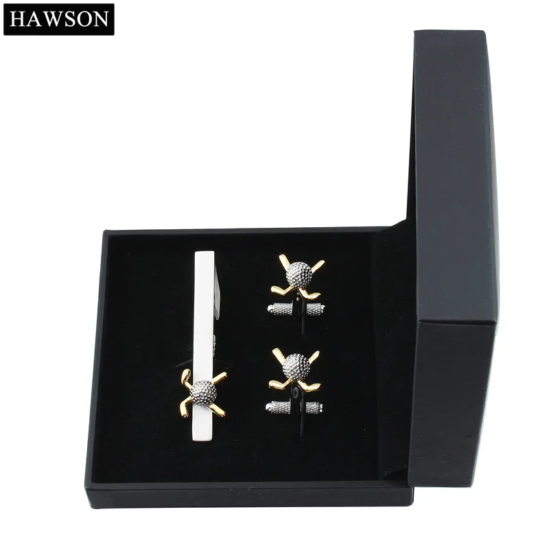 Простой гольф шаблон галстук бар зажимы для галстука мужчин с спортивным Гольф