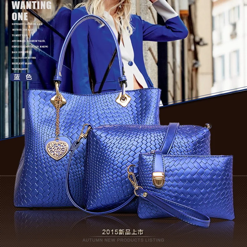 2017 Роскошные модные женские туфли сумка-мессенджер сумки кожаные 3 шт./компл.